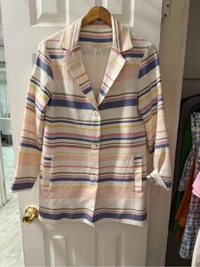 Women's Striped Pastel Blazer Jacket